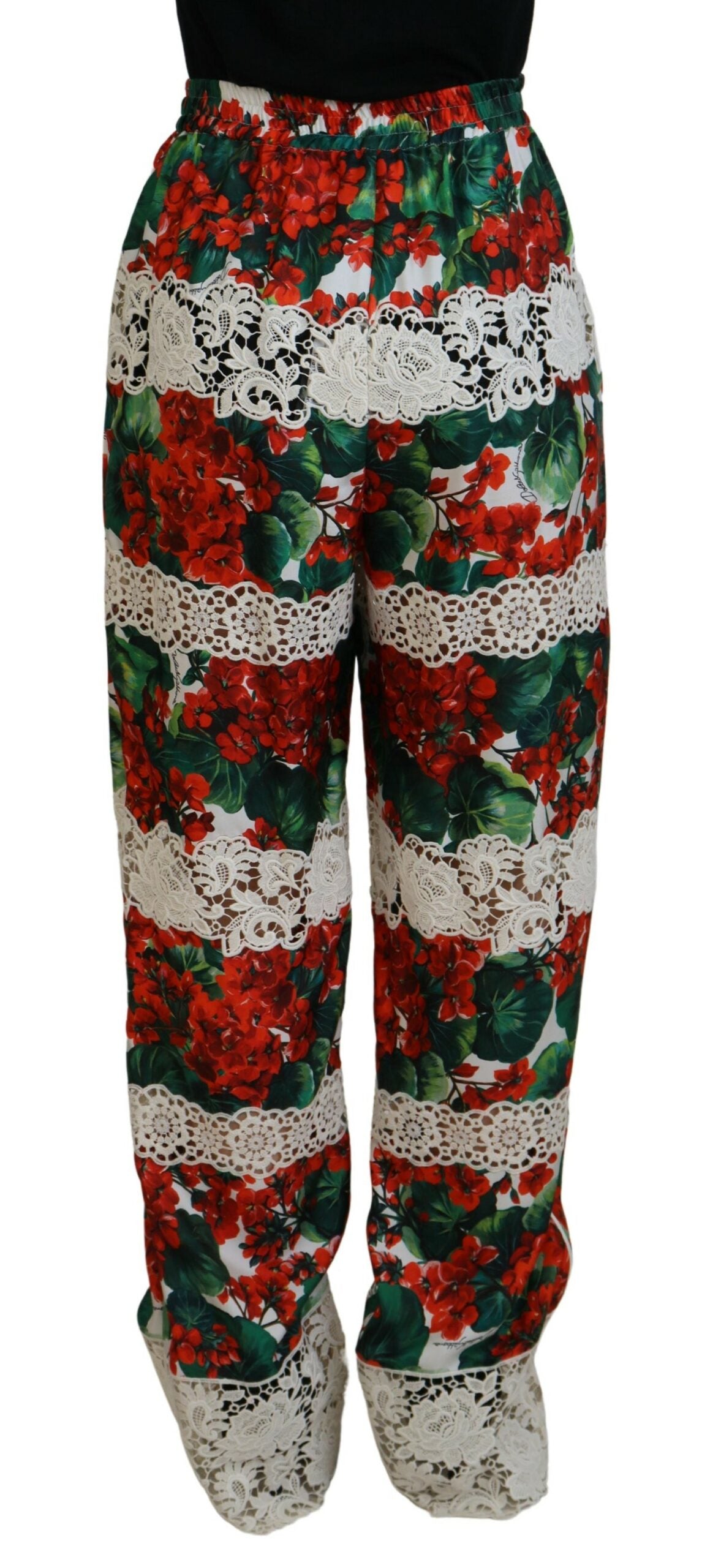 Dolce & Gabbana Elegant High Waist Floral Pants