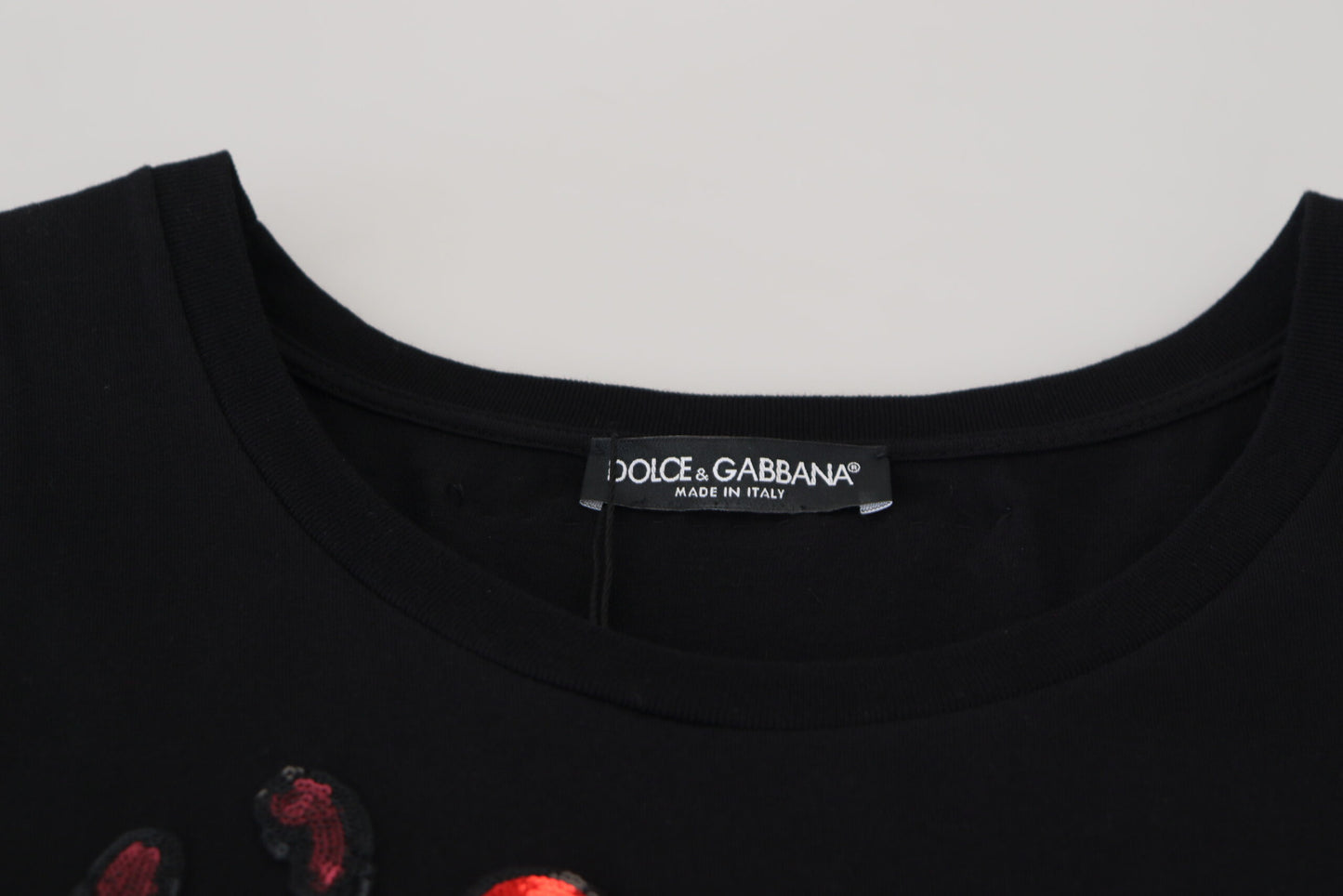 Dolce & Gabbana Black Sequined Amore E Bellezza Tank Top