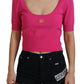 Dolce & Gabbana Chic Pink Cropped Top Blouse