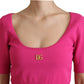 Dolce & Gabbana Chic Pink Cropped Top Blouse