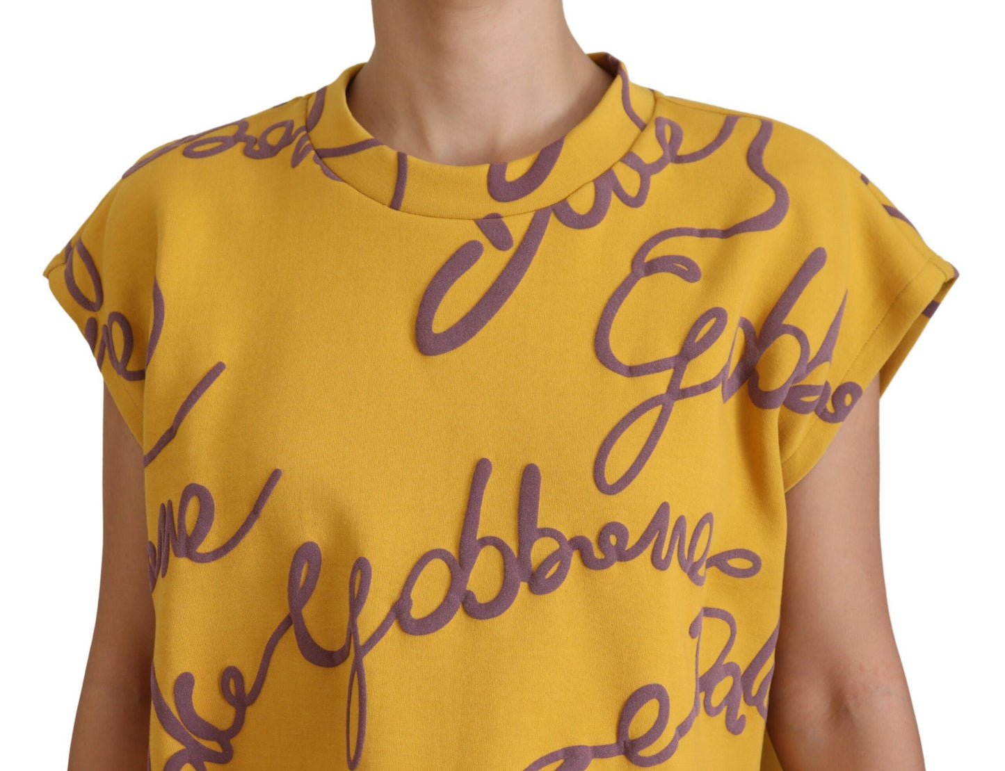 Dolce & Gabbana Chic Cropped DG Logo Cap Sleeves Blouse