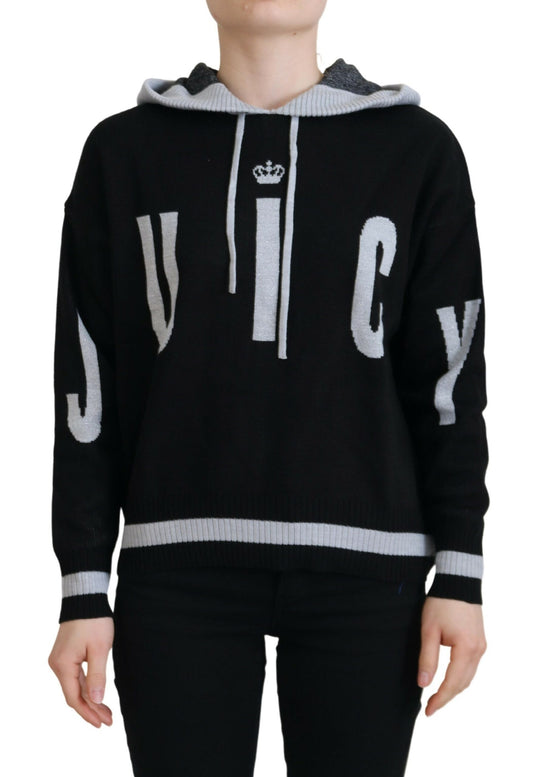 Juicy Couture Elegant Black Logo Pullover Sweater