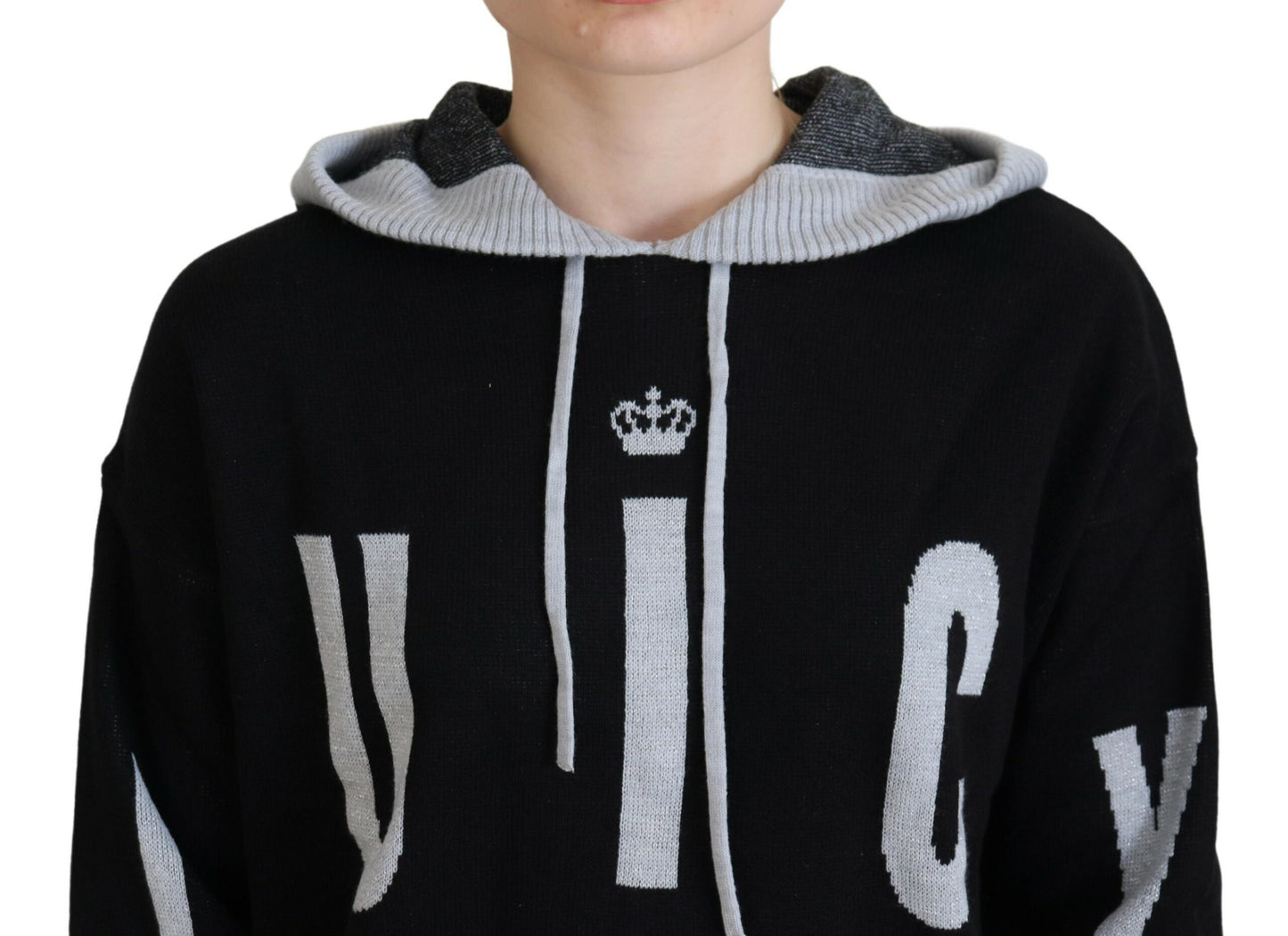 Juicy Couture Elegant Black Logo Pullover Sweater