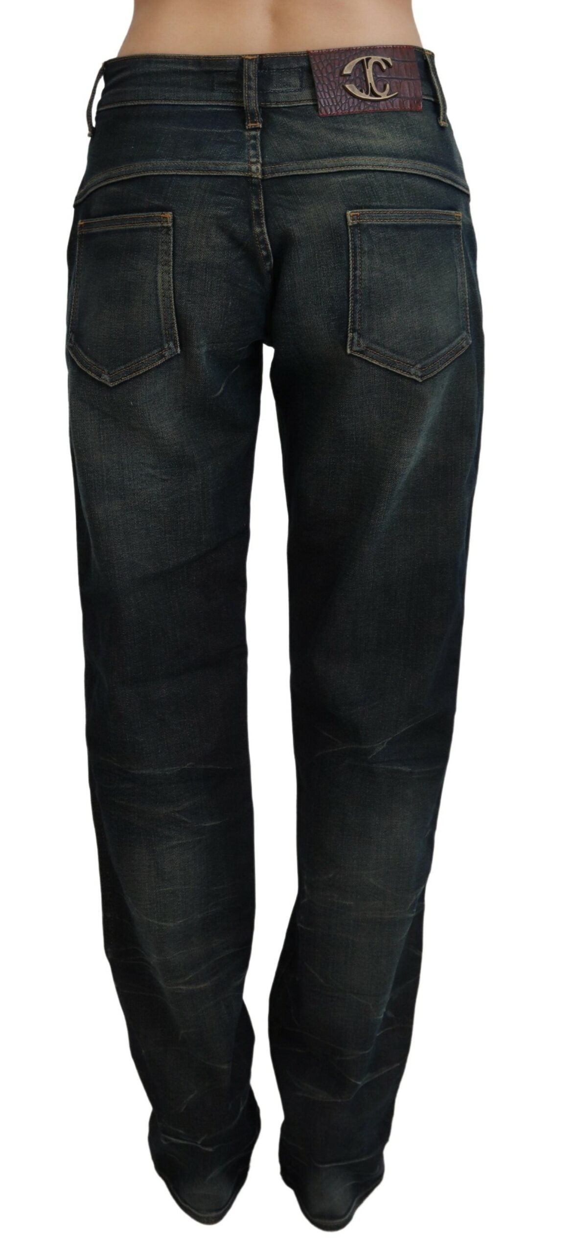 Just Cavalli Chic Mid Waist Straight Denim for Sophisticated Style