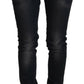 Acht Sleek Black Washed Low Waist Skinny Jeans