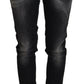 Acht Elegant Tapered Mid Waist Black Jeans