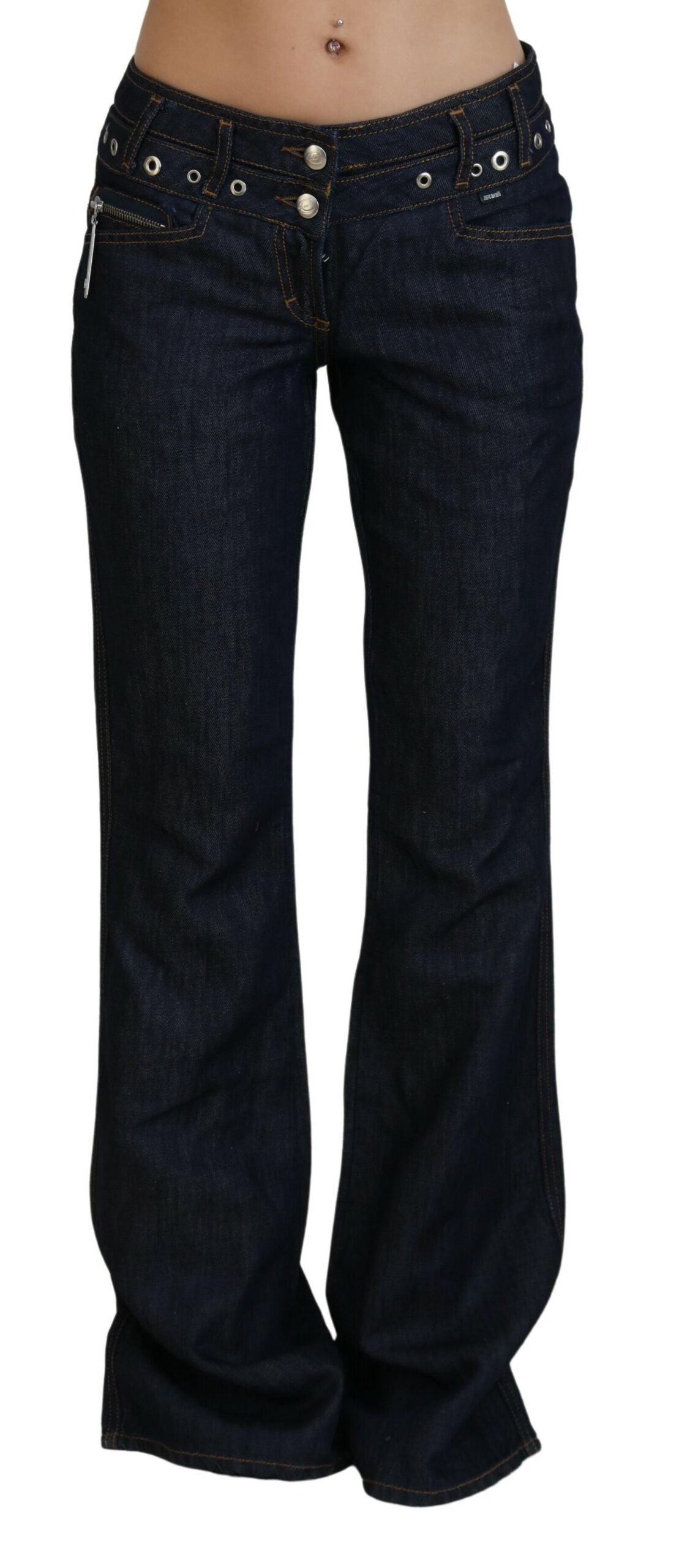 Just Cavalli Chic Flared Low Waist Denim Delight