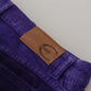 Just Cavalli Elegant Purple Corduroy Straight Fit Pants