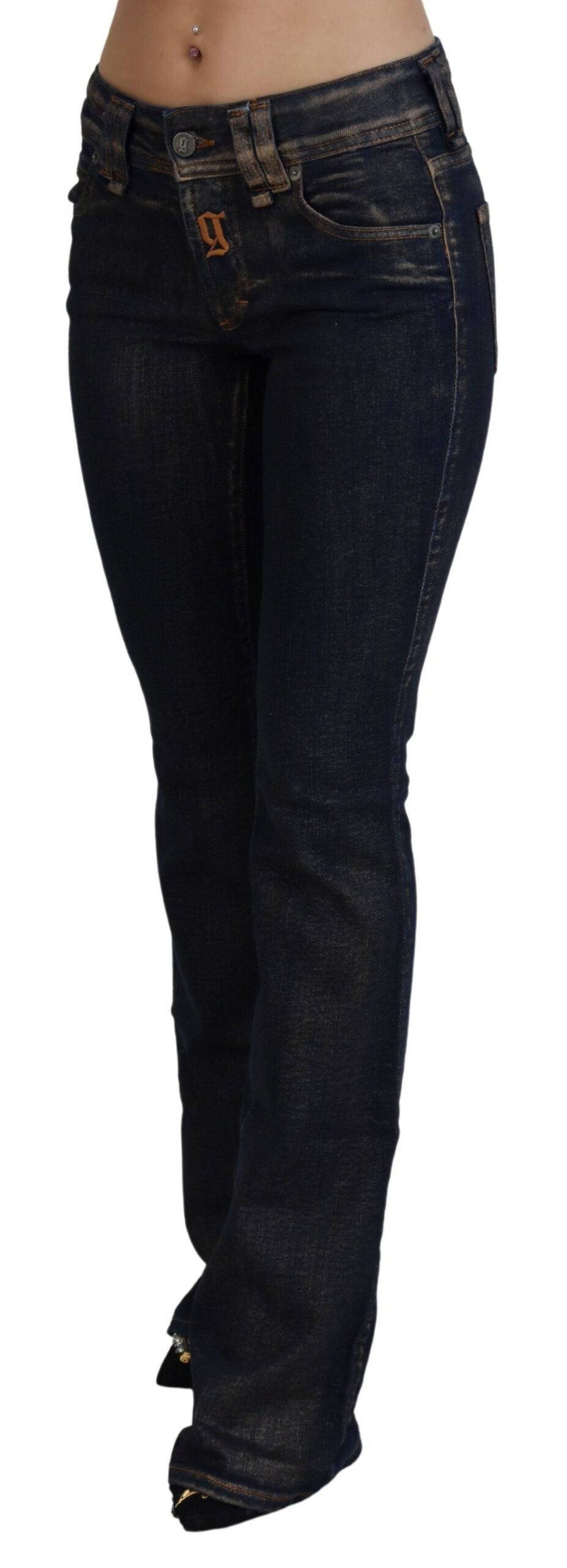 John Galliano Chic Low Waist Flared Denim Jeans