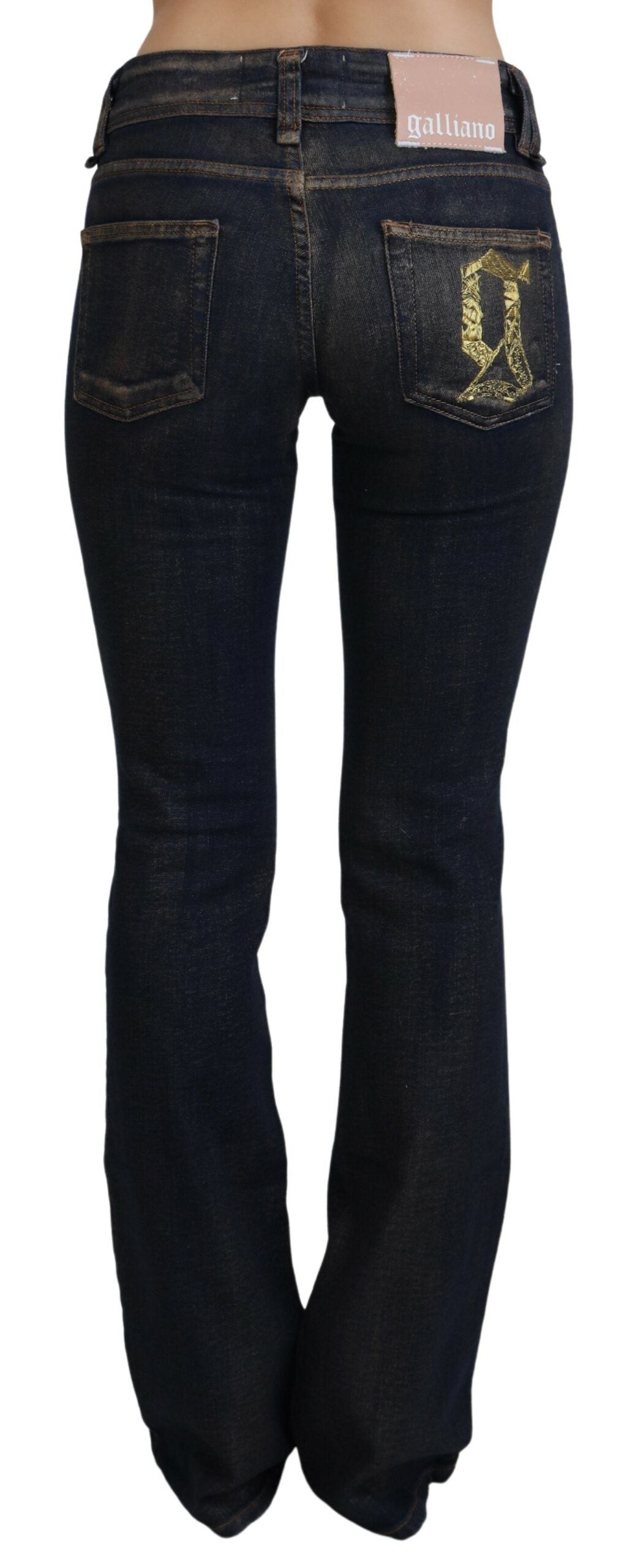 John Galliano Chic Low Waist Flared Denim Jeans