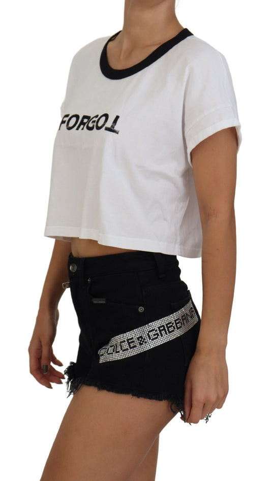 Dolce & Gabbana Chic White Cotton Crop Top Tee