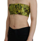 John Galliano Chic Yellow Graphic Cropped Top