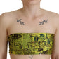 John Galliano Chic Yellow Graphic Cropped Top