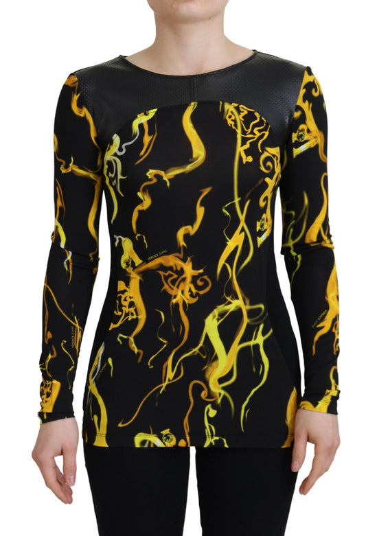 Versace Jeans Elegant Viscose Blend Top with Iconic Print