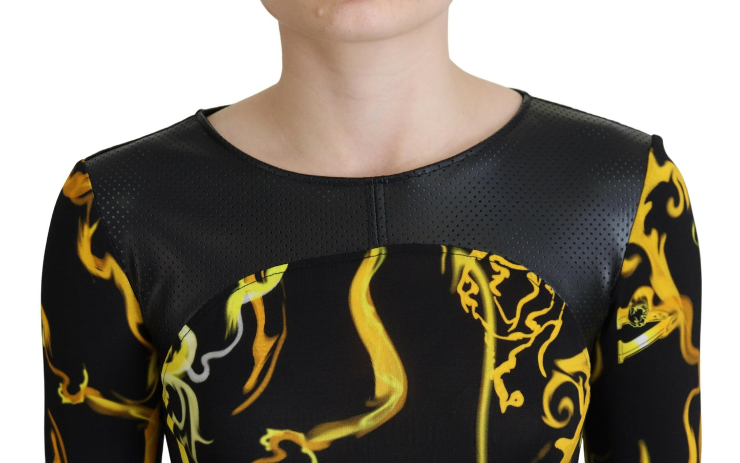 Versace Jeans Elegant Viscose Blend Top with Iconic Print