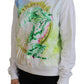 Versace Jeans Elegant White Graphic Crew Neck Sweater