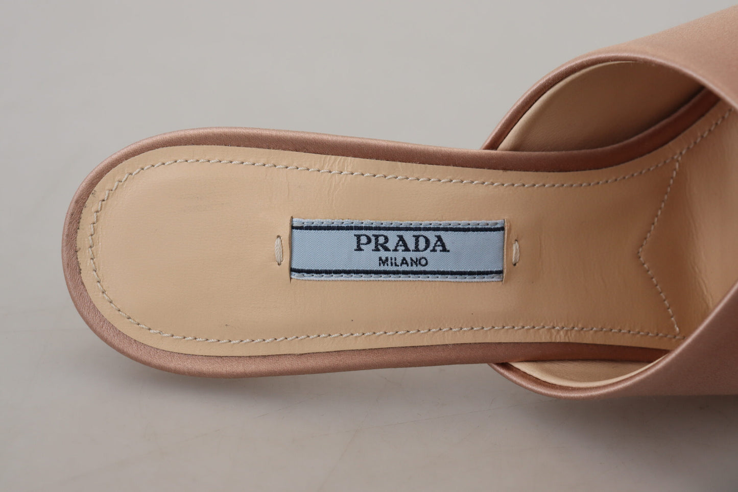 Prada Elegant Beige Leather Heels Sandals