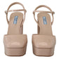 Prada Chic Beige Platform Sandal Heels