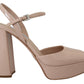 Prada Chic Beige Platform Sandal Heels