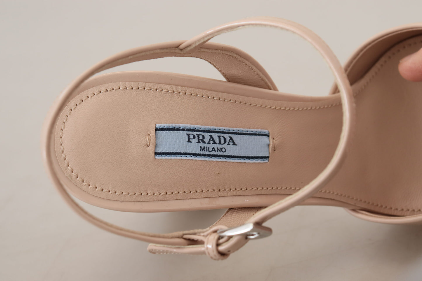 Prada Chic Beige Platform Sandal Heels