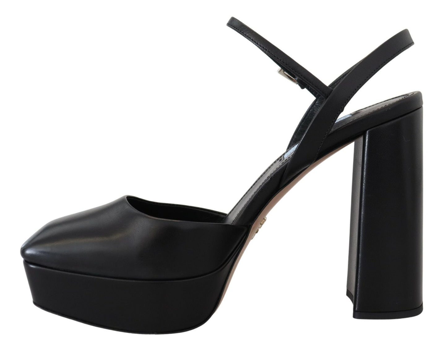 Prada Chic Black Leather Platform Sandals