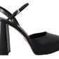 Prada Chic Black Leather Platform Sandals