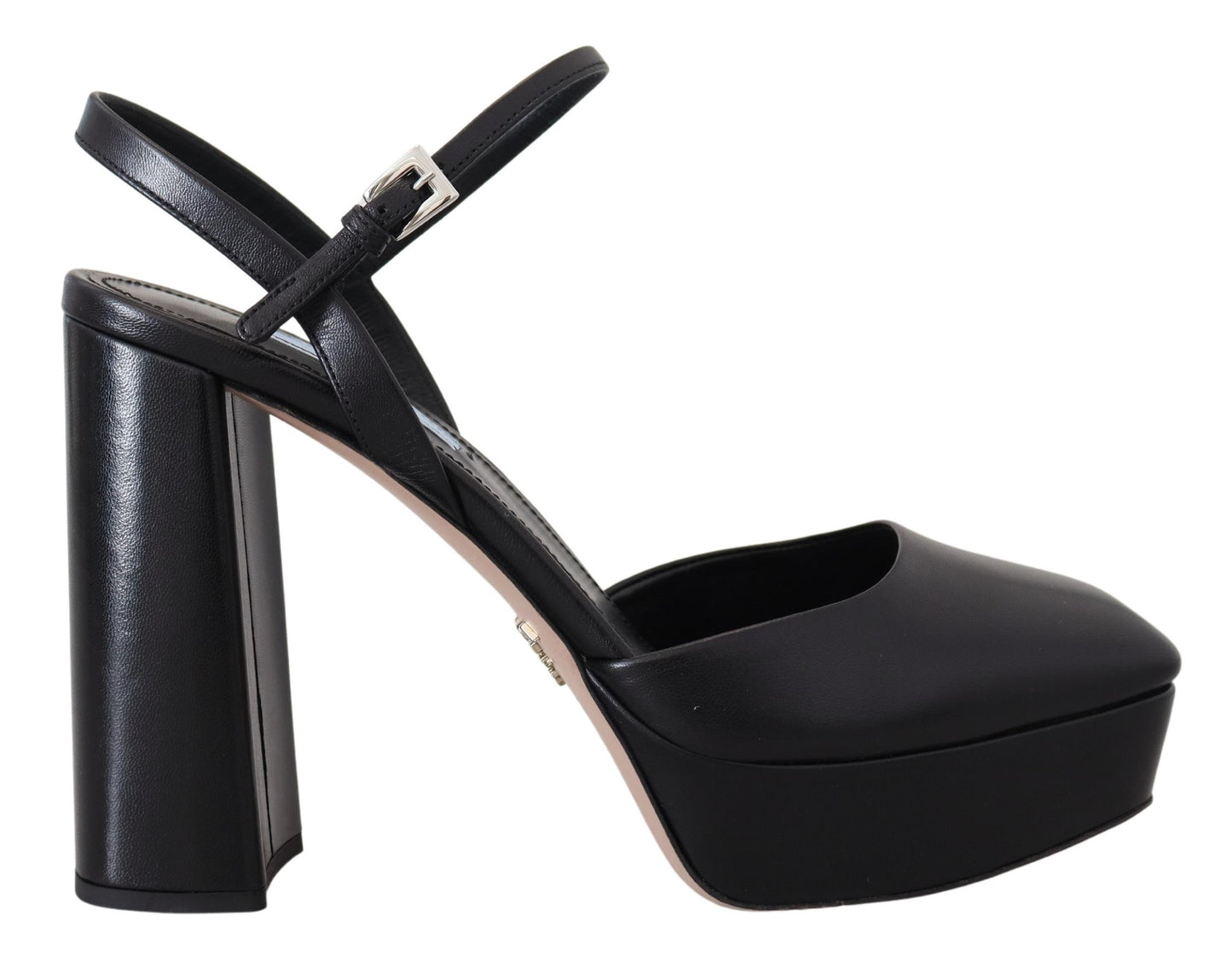 Prada Chic Black Leather Platform Sandals