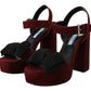 Prada Maroon Suede Ankle Strap Sandals Luxury Footwear