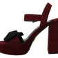 Prada Maroon Suede Ankle Strap Sandals Luxury Footwear