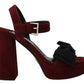 Prada Maroon Suede Ankle Strap Sandals Luxury Footwear