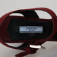 Prada Maroon Suede Ankle Strap Sandals Luxury Footwear