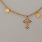 Dolce & Gabbana Gold Tone Cross Charm Necklace