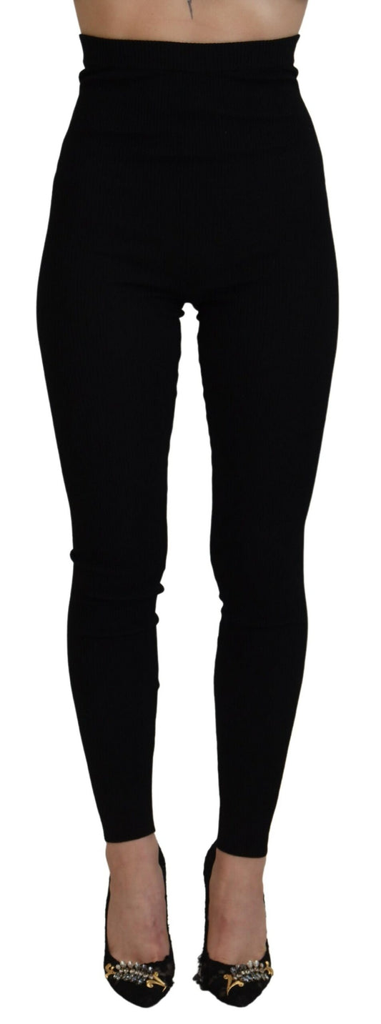 Dolce & Gabbana Elegant High Waist Virgin Wool Leggings