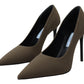 Prada Exquisite Suede Green Pumps