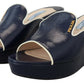 Prada Royal Blue Chic Wedge Sandals