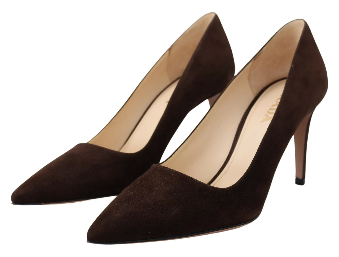 Prada Elegant Suede Leather Heel Pumps