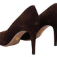 Prada Elegant Suede Leather Heel Pumps