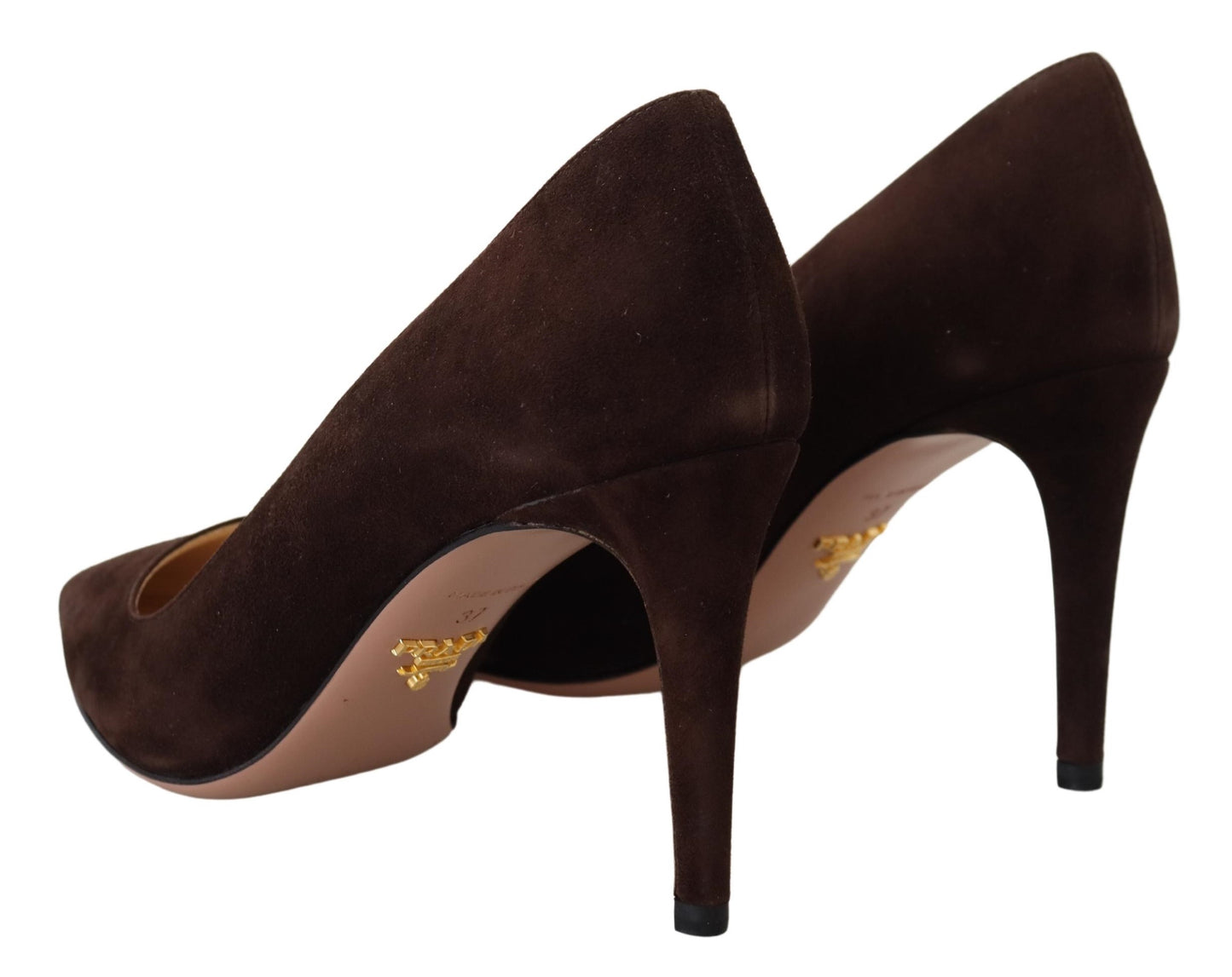 Prada Elegant Suede Leather Heel Pumps