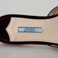 Prada Elegant Bordeaux Velvet Flats