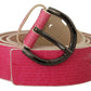 John Galliano Elegant Pink Leather Fashion Belt