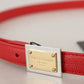 Dolce & Gabbana Genuine Leather Red Statement Belt