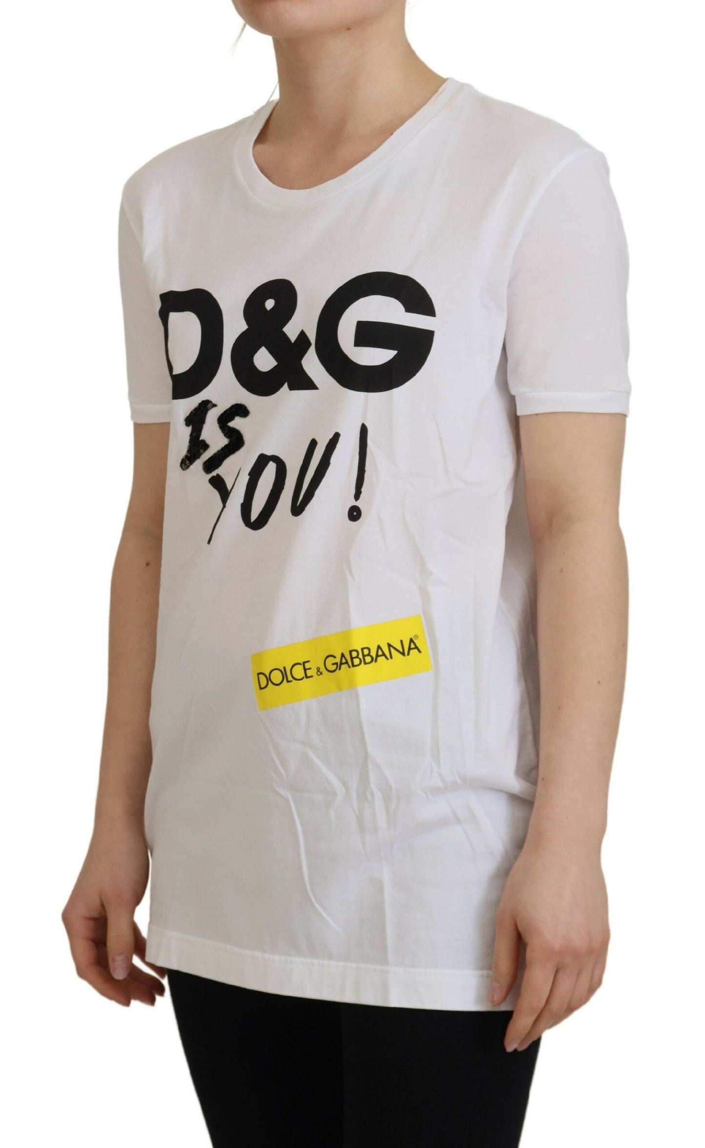 Dolce & Gabbana Chic White Cotton Logo Tee