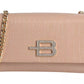 Baldinini Trend Chic Calfskin Croco-Pattern Shoulder Bag