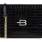 Baldinini Trend Chic Croco Pattern Calfskin Shoulder Bag