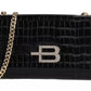 Baldinini Trend Chic Croco Pattern Calfskin Shoulder Bag