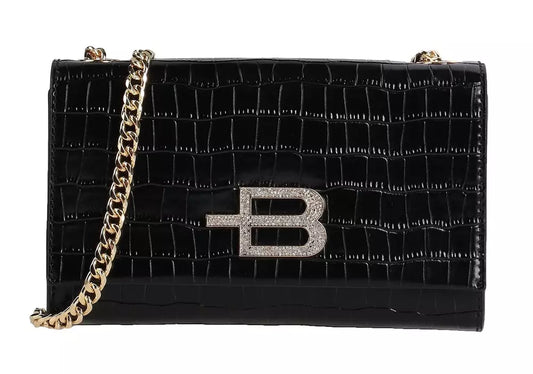 Baldinini Trend Chic Croco Pattern Calfskin Shoulder Bag