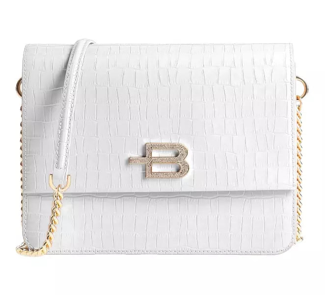 Baldinini Trend Chic Calfskin Croco Pattern Shoulder Bag