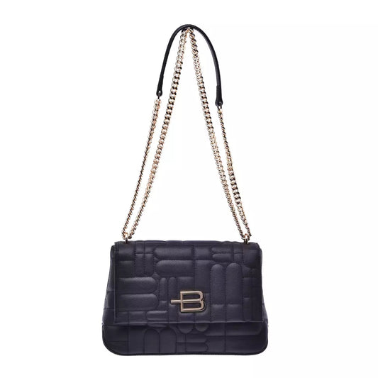 Baldinini Trend Chic Black Leather Shoulder Bag