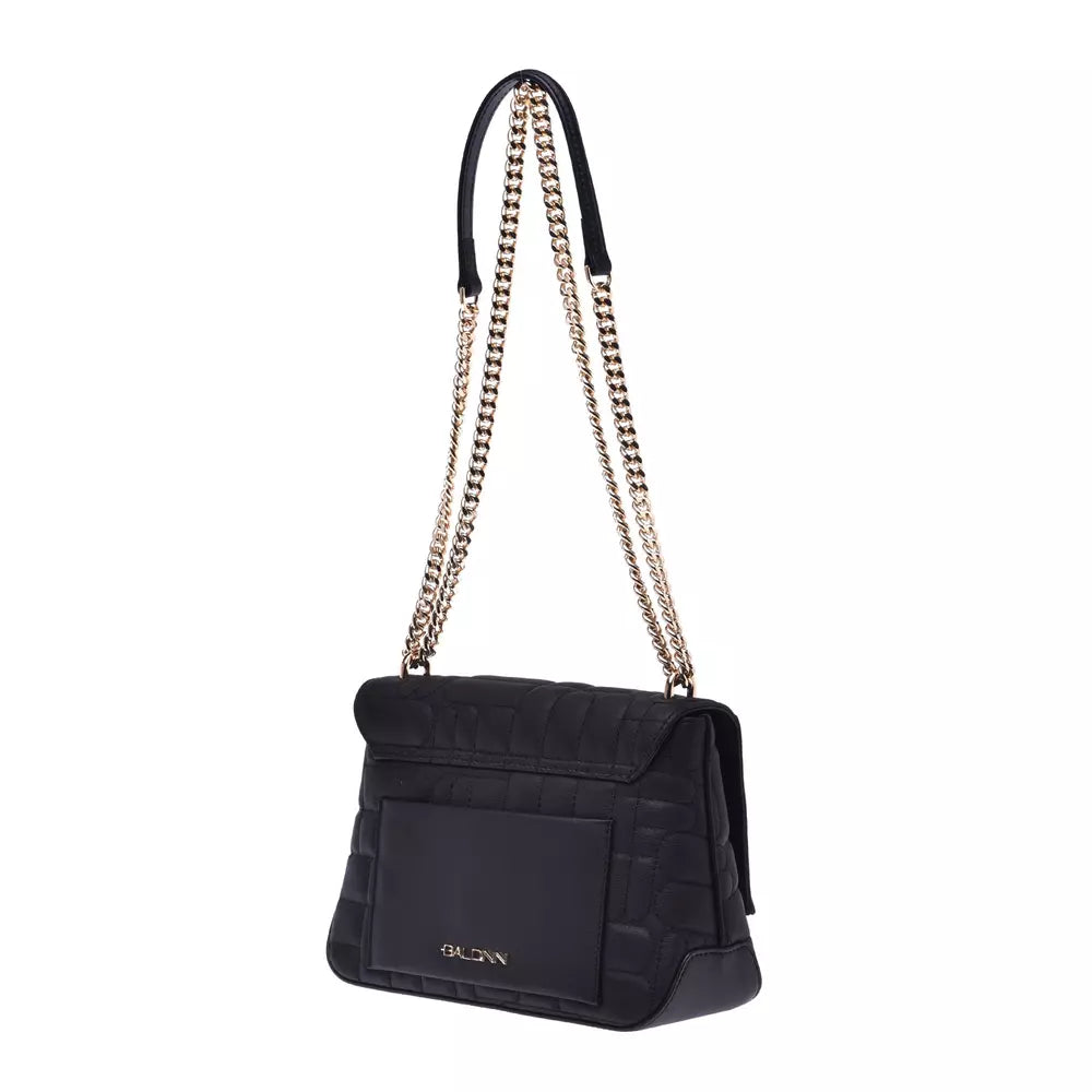 Baldinini Trend Chic Black Leather Shoulder Bag