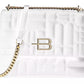 Baldinini Trend Chic White Leather Crossbody Bag with Logo Detail